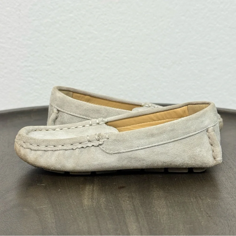Janie and Jack Kids Size 9 Gray Suede Leather Slip On Loafers Classic‎ Preppy